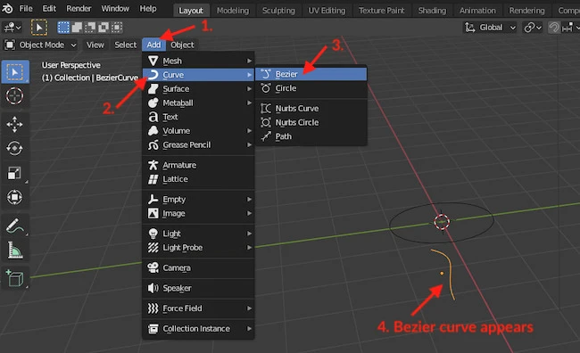 How to create a bezier path