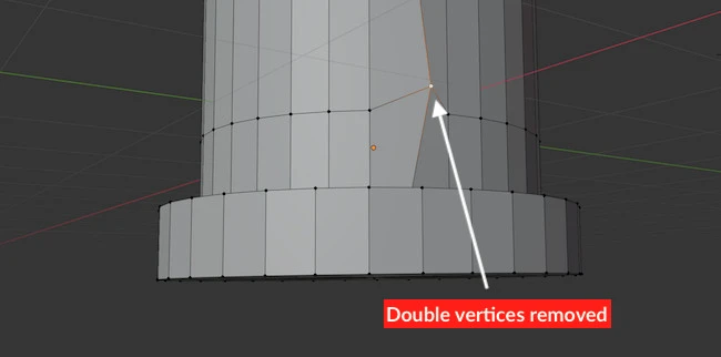 Step to finally removing doubles AND joining vertices together