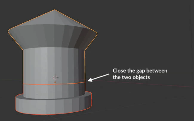 close gap between meshes before merging