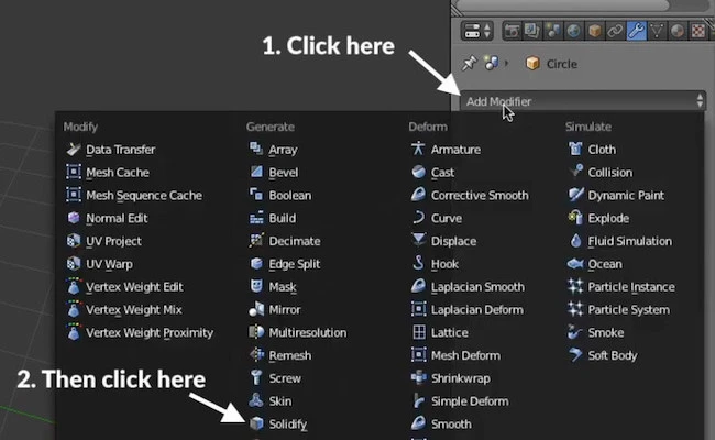 locate solidify modifier on Blender part 2