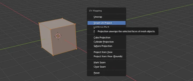 applying smart uv project to model