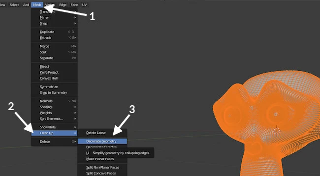 lowering poly count of 3D model