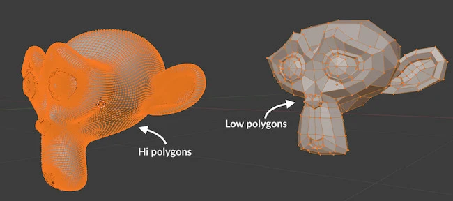 high poly vs low poly mesh