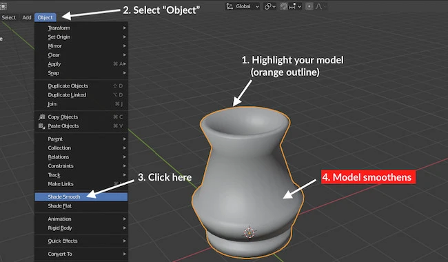 Applying shade smooth to model