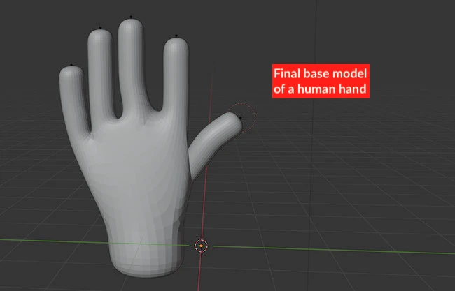 Base model of human hand