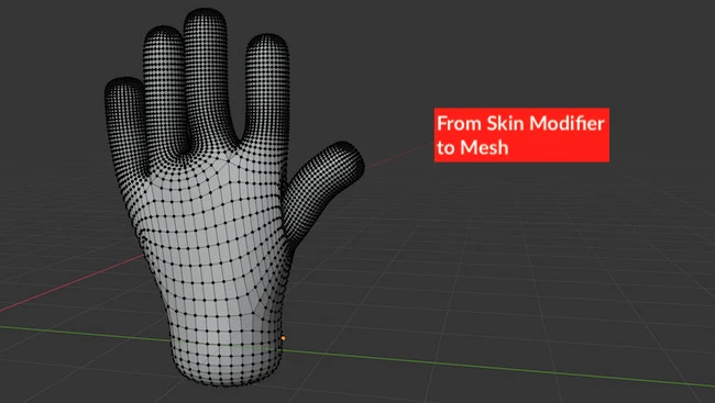 From skin modifier to mesh