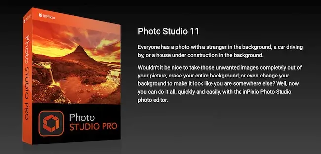 InPixio photo studio software for editing
