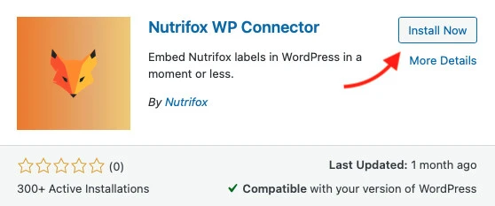 Nutrifox WP Connector