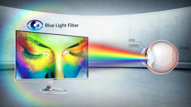 monitor with built in blue light filter