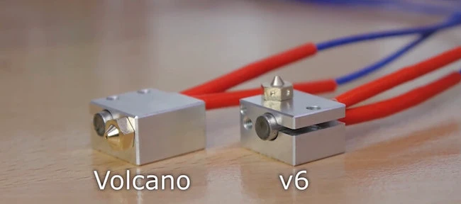 Examples of hot end nozzle types