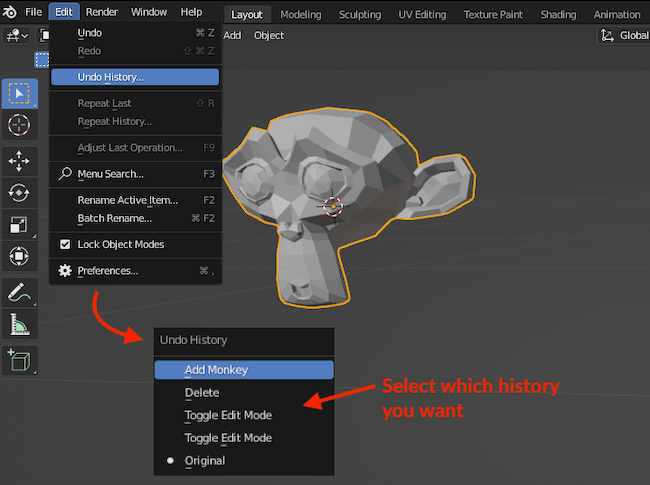 Blender - How to Undo, Redo, Or Move
