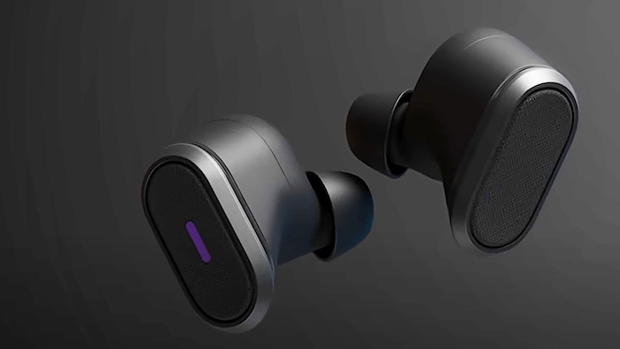 stunning rendering of Logitech Zone True Wireless earbuds with black backdrop