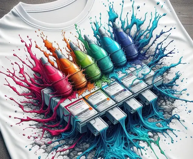 illustration of sublimation ink design on t-shirt to represent cracking issues